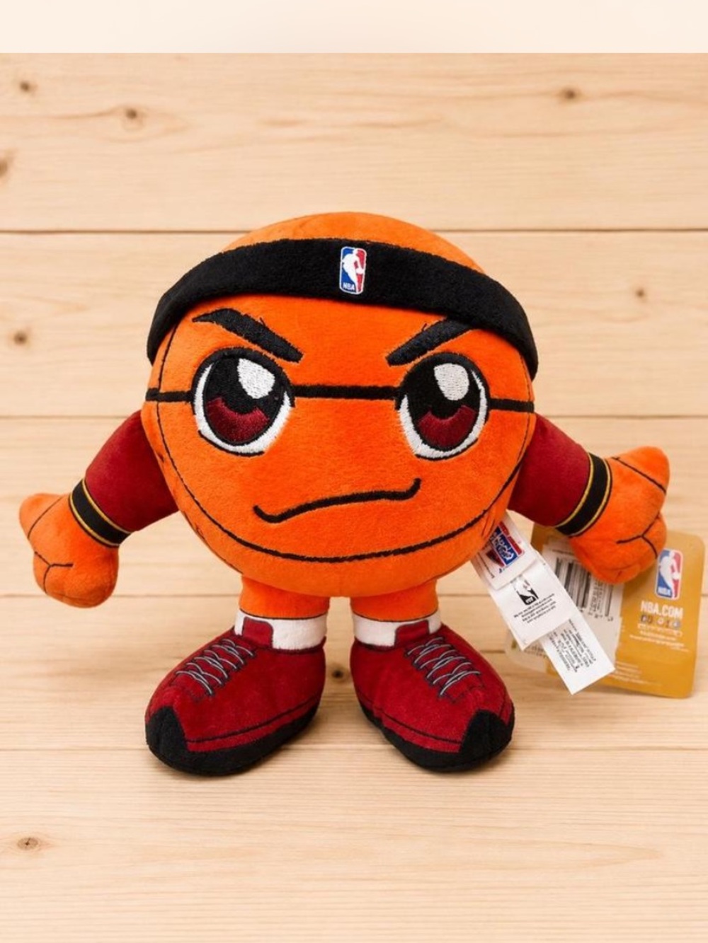 NBA Orange Basketball Plush with Red Shoes and Black Headband